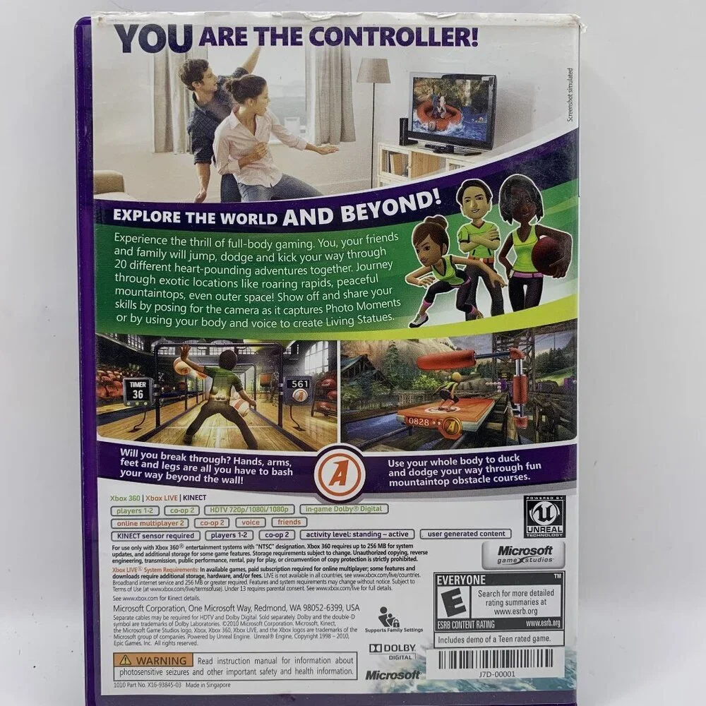 Kinect Adventures Xbox 360 Game Complete With Case & Manual